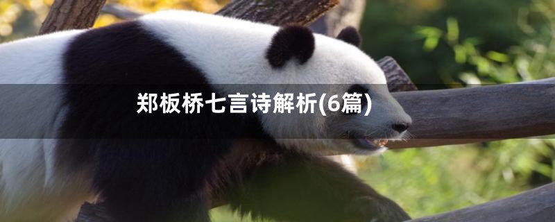 郑板桥七言诗解析(6篇)