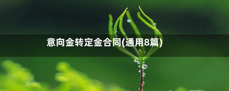 意向金转定金合同(通用8篇)