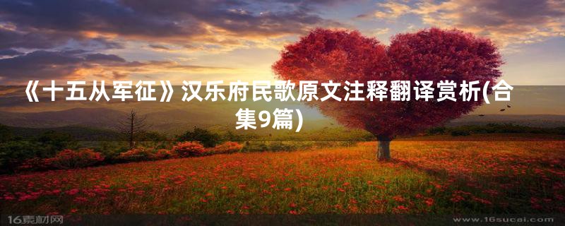 《十五从军征》汉乐府民歌原文注释翻译赏析(合集9篇)
