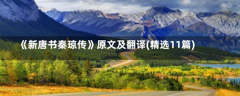《新唐书秦琼传》原文及翻译(精选11篇)