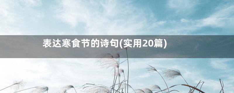 表达寒食节的诗句(实用20篇)