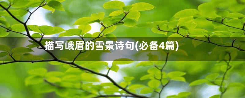 描写峨眉的雪景诗句(必备4篇)