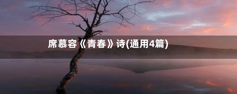 席慕容《青春》诗(通用4篇)