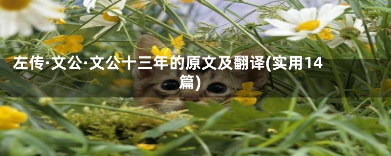左传·文公·文公十三年的原文及翻译(实用14篇)