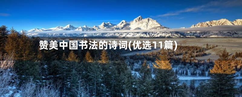 赞美中国书法的诗词(优选11篇)