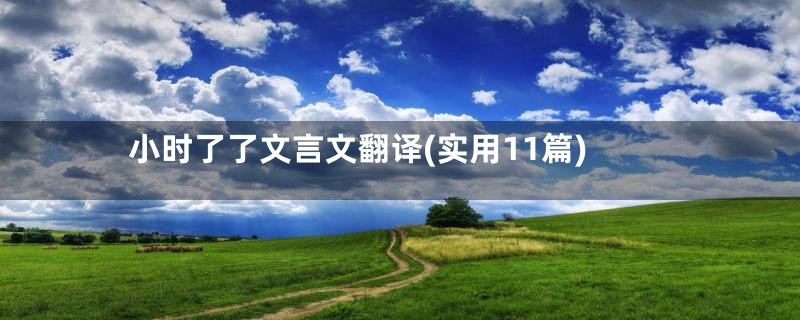 小时了了文言文翻译(实用11篇)