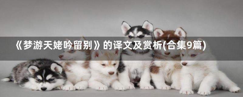 《梦游天姥吟留别》的译文及赏析(合集9篇)