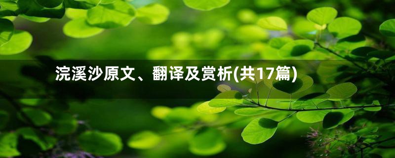 浣溪沙原文、翻译及赏析(共17篇)