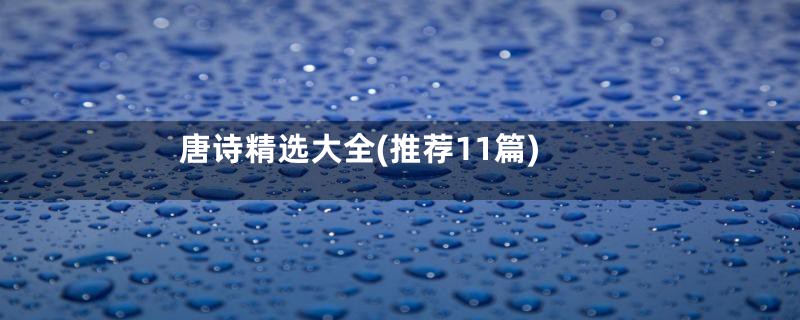 唐诗精选大全(推荐11篇)
