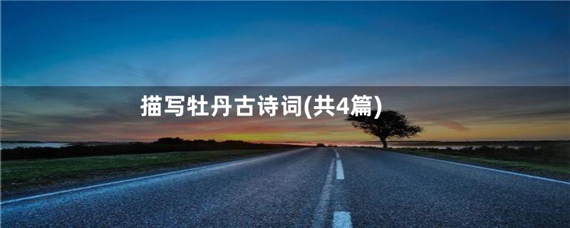 描写牡丹古诗词(共4篇)