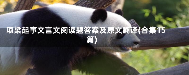 项梁起事文言文阅读题答案及原文翻译(合集15篇)
