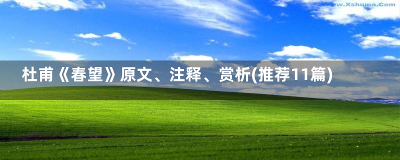 杜甫《春望》原文、注释、赏析(推荐11篇)