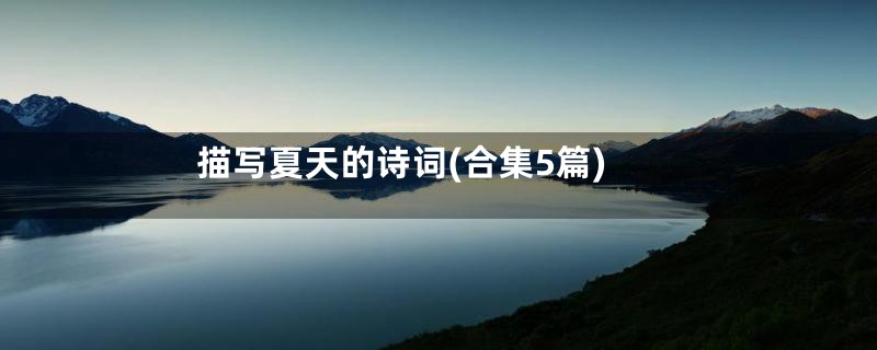 描写夏天的诗词(合集5篇)