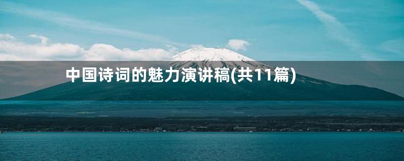 中国诗词的魅力演讲稿(共11篇)