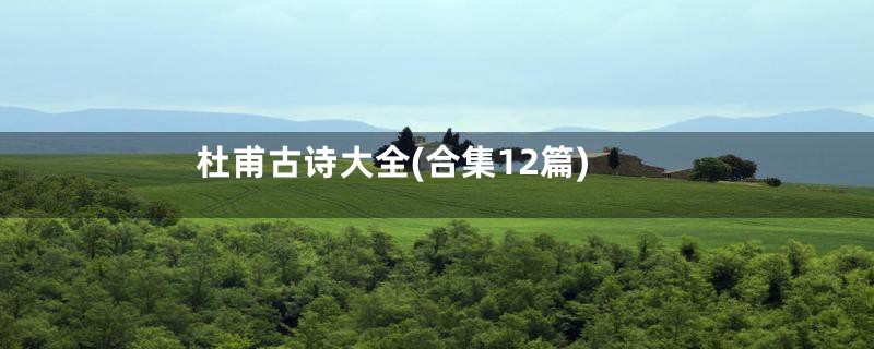 杜甫古诗大全(合集12篇)
