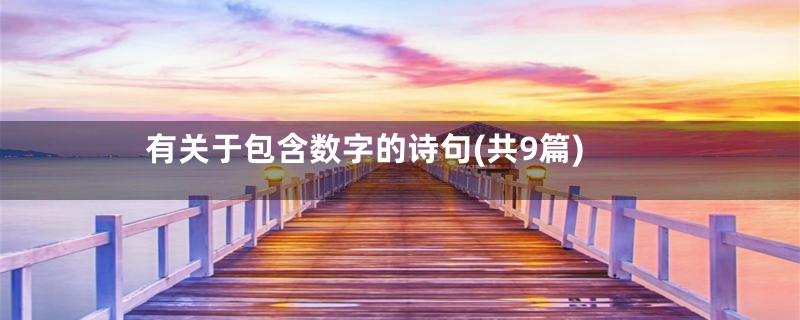 有关于包含数字的诗句(共9篇)
