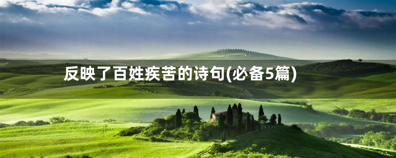 反映了百姓疾苦的诗句(必备5篇)