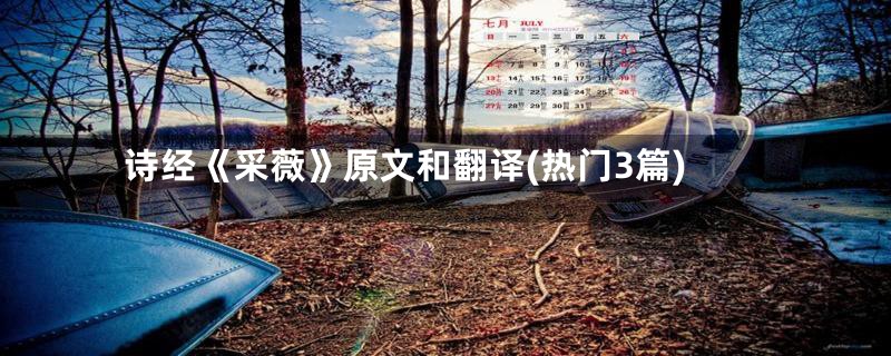 诗经《采薇》原文和翻译(热门3篇)