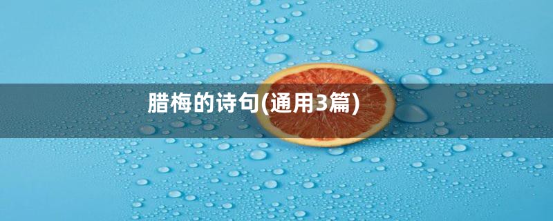 腊梅的诗句(通用3篇)
