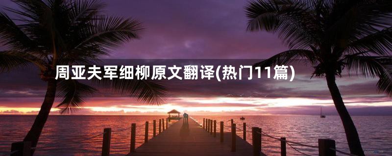 周亚夫军细柳原文翻译(热门11篇)