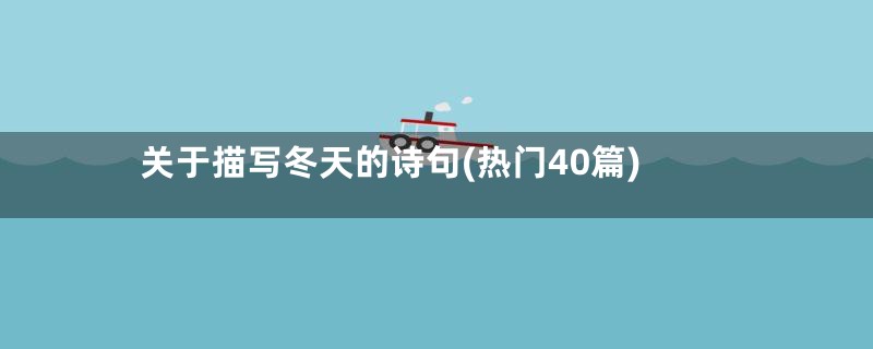 关于描写冬天的诗句(热门40篇)