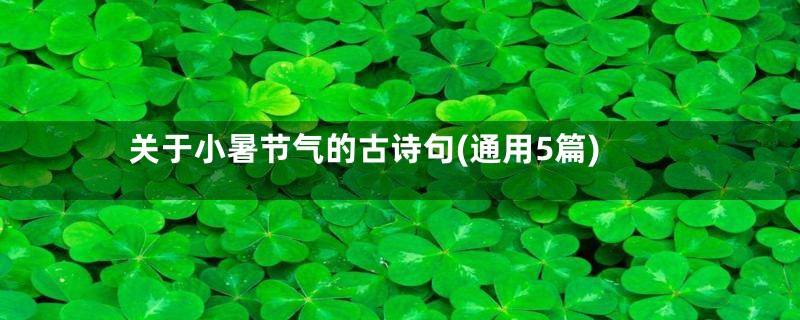 关于小暑节气的古诗句(通用5篇)