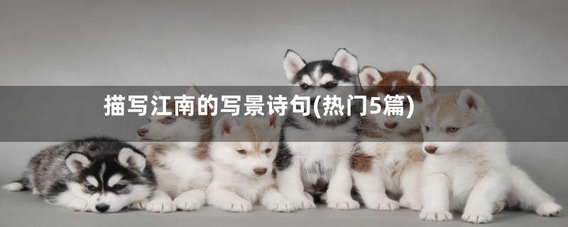 描写江南的写景诗句(热门5篇)