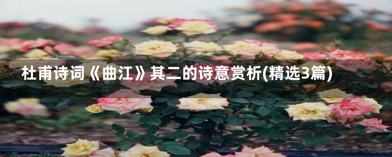 杜甫诗词《曲江》其二的诗意赏析(精选3篇)