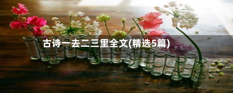 古诗一去二三里全文(精选5篇)