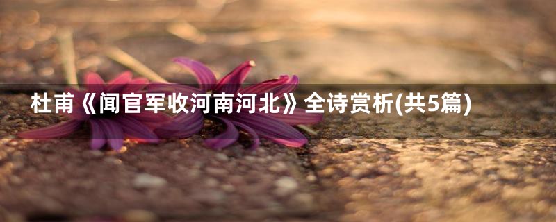 杜甫《闻官军收河南河北》全诗赏析(共5篇)