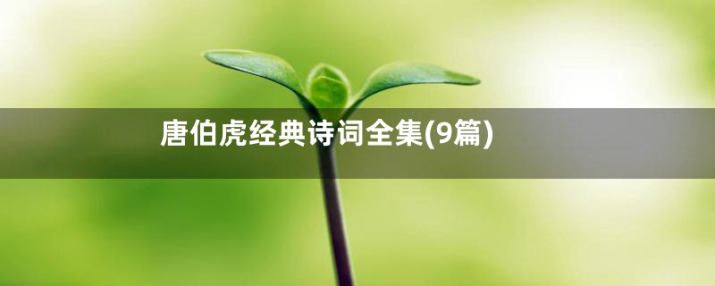 唐伯虎经典诗词全集(9篇)