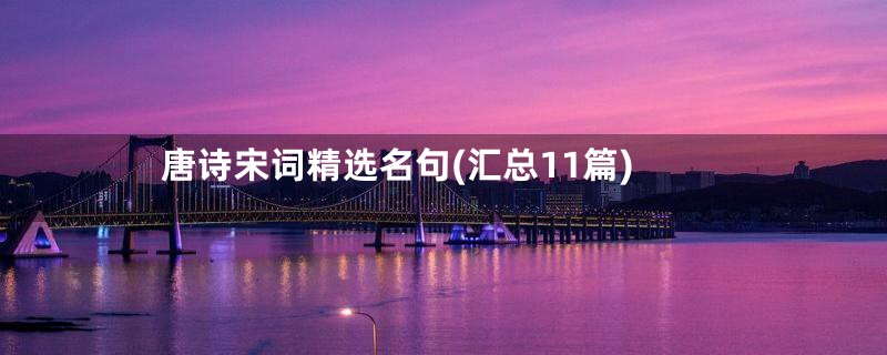 唐诗宋词精选名句(汇总11篇)