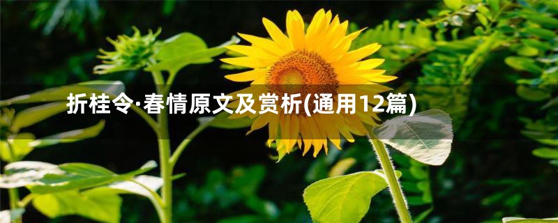 折桂令·春情原文及赏析(通用12篇)