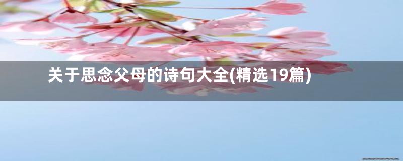 关于思念父母的诗句大全(精选19篇)