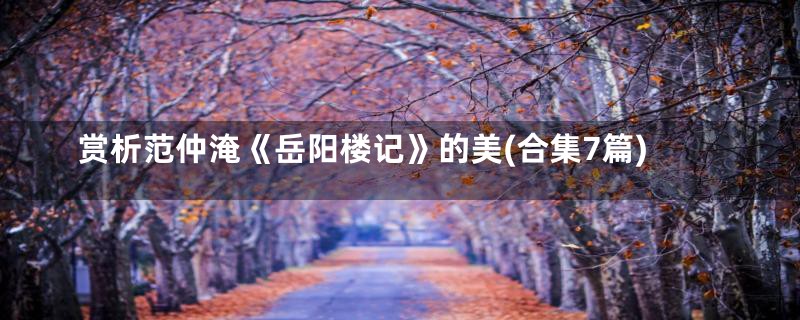 赏析范仲淹《岳阳楼记》的美(合集7篇)