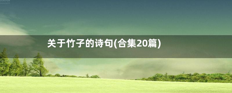 关于竹子的诗句(合集20篇)