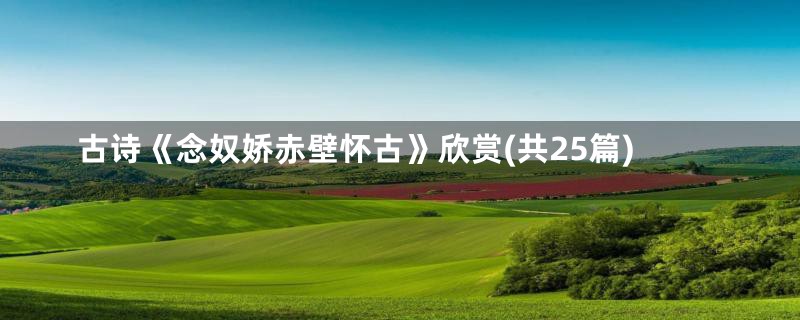 古诗《念奴娇赤壁怀古》欣赏(共25篇)
