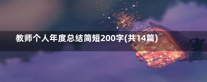 教师个人年度总结简短200字(共14篇)