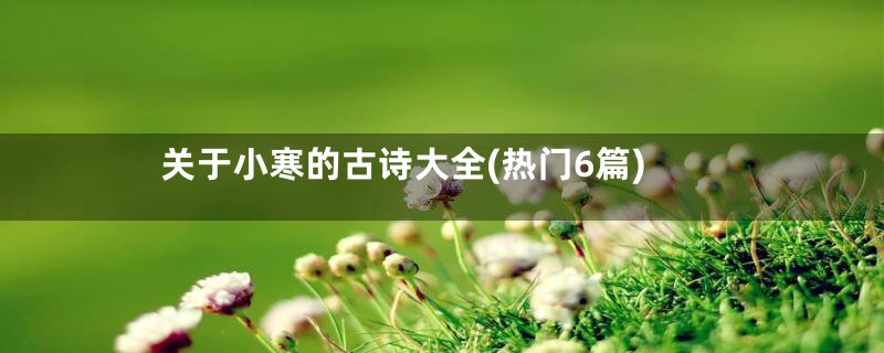 关于小寒的古诗大全(热门6篇)