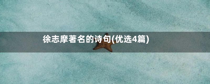 徐志摩著名的诗句(优选4篇)