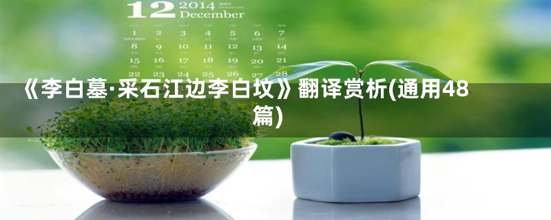 《李白墓·采石江边李白坟》翻译赏析(通用48篇)