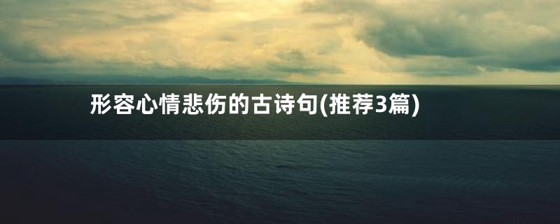 形容心情悲伤的古诗句(推荐3篇)