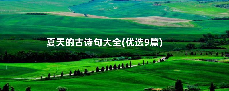 夏天的古诗句大全(优选9篇)