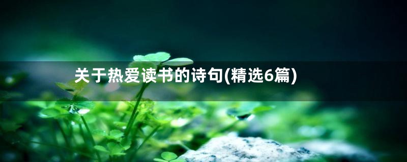 关于热爱读书的诗句(精选6篇)