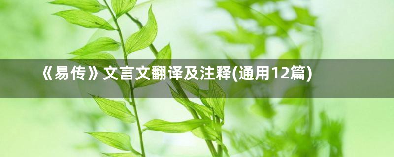 《易传》文言文翻译及注释(通用12篇)