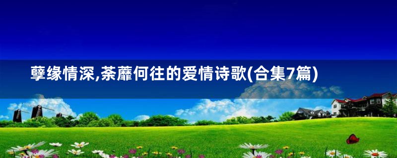 孽缘情深,荼蘼何往的爱情诗歌(合集7篇)