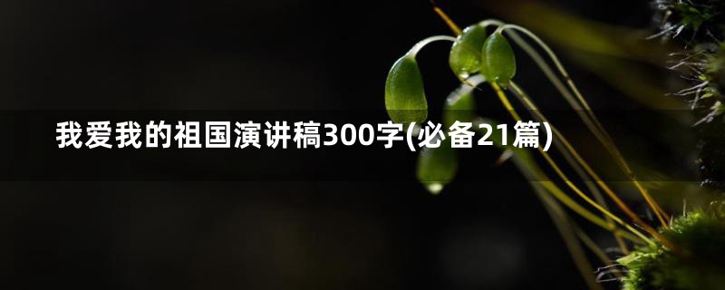 我爱我的祖国演讲稿300字(必备21篇)