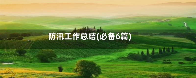 防汛工作总结(必备6篇)