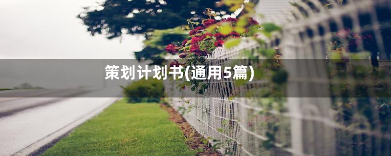 策划计划书(通用5篇)