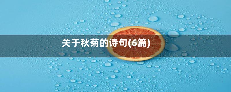 关于秋菊的诗句(6篇)